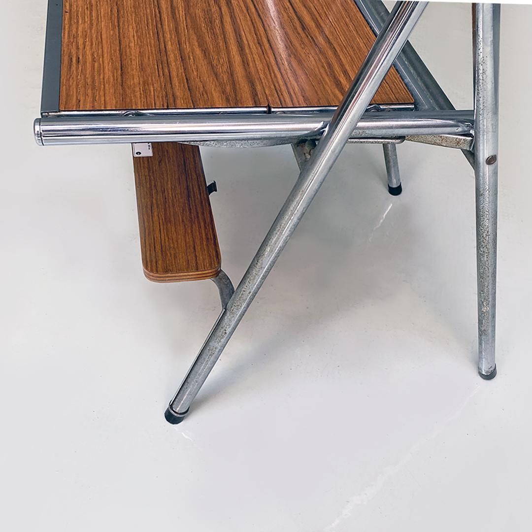 Italian Modern Wood Effect Laminate and Steel Chair Convertible into Ladder 1970 5