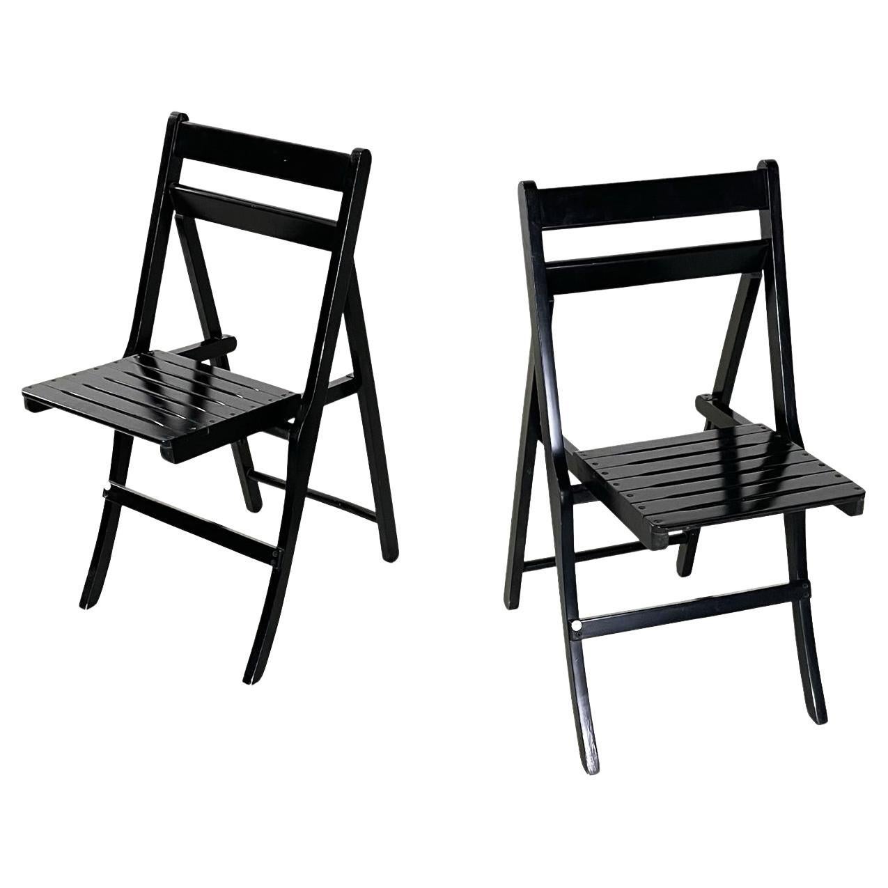 Italian modern Wood folding chairs Morettina by Ettore Moretti for Zanotta 1970s For Sale