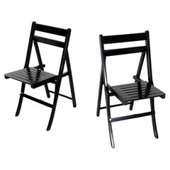 Used Italian modern Wood folding chairs Morettina by Ettore Moretti for Zanotta 1970s