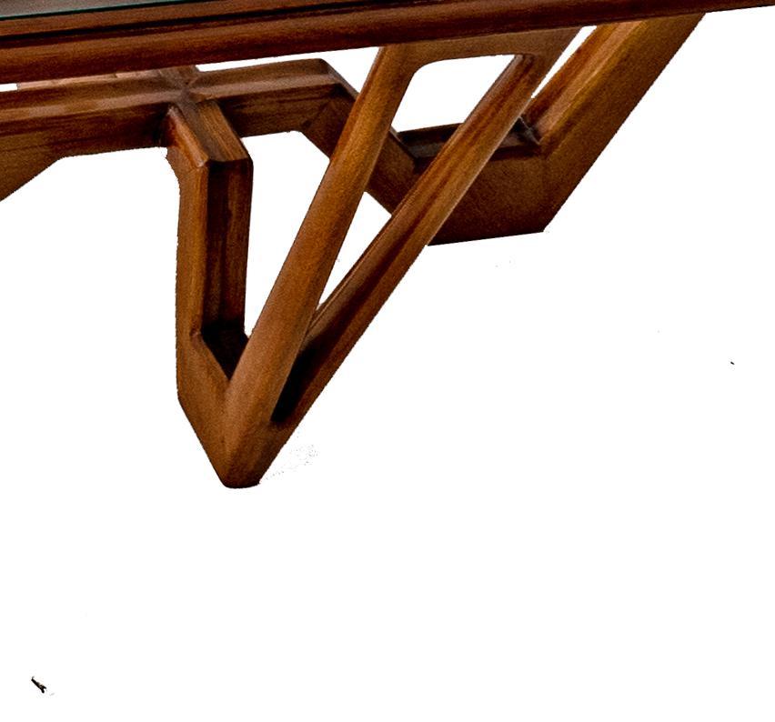 Italian Modern Wood & Glass Coffee Table, Ico Parisi For Sale 1