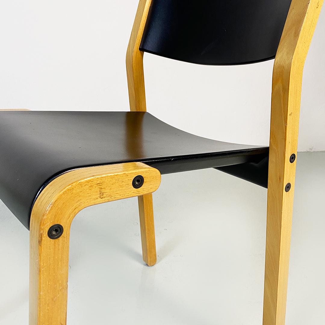 Italian Modern Wood Gruppo Chairs by De Pas, D'urbino, Lomazzi for Bellato, 1979 For Sale 9