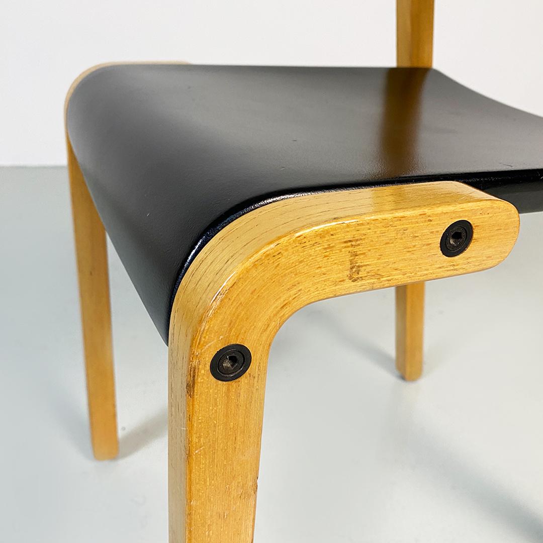 Italian Modern Wood Gruppo Chairs by De Pas, D'urbino, Lomazzi for Bellato, 1979 For Sale 10
