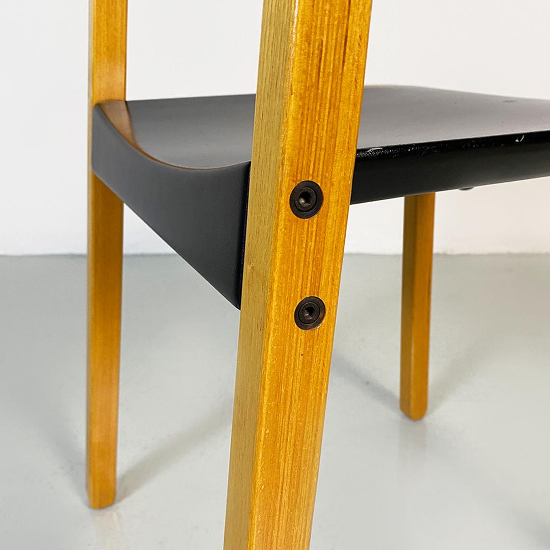 Italienische moderne Gruppo-Stühle aus Holz von De Pas, D'urbino, Lomazzi für Bellato, 1979 im Angebot 12