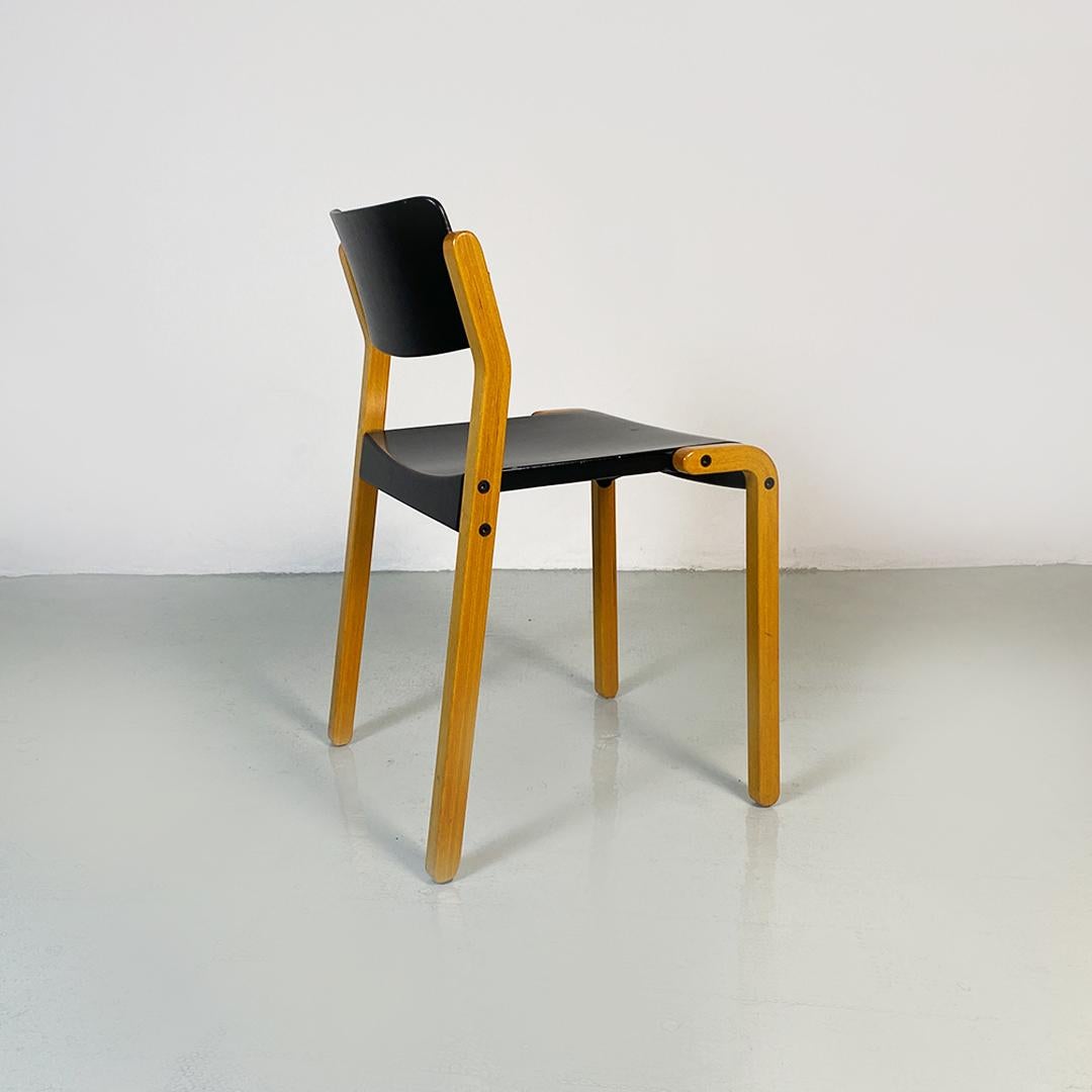Italian Modern Wood Gruppo Chairs by De Pas, D'urbino, Lomazzi for Bellato, 1979 For Sale 3