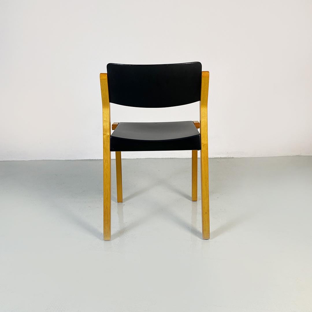 Italian Modern Wood Gruppo Chairs by De Pas, D'urbino, Lomazzi for Bellato, 1979 For Sale 4