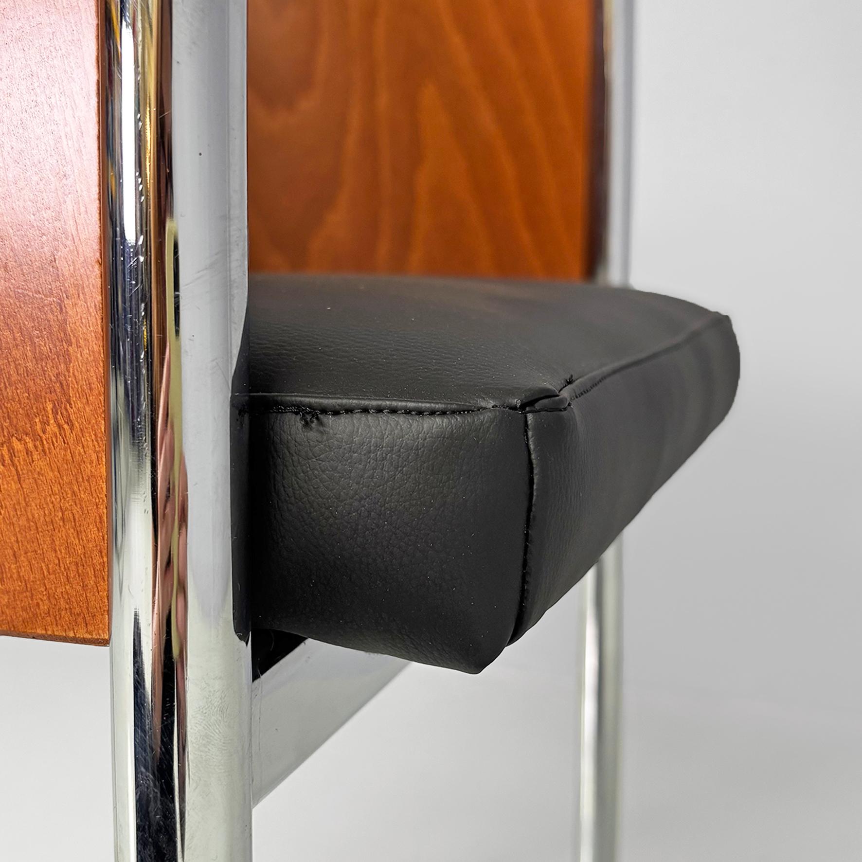 Sedie italiane moderne in legno, metallo e pelle King Costes, Philippe Starck, 1984 in vendita 8