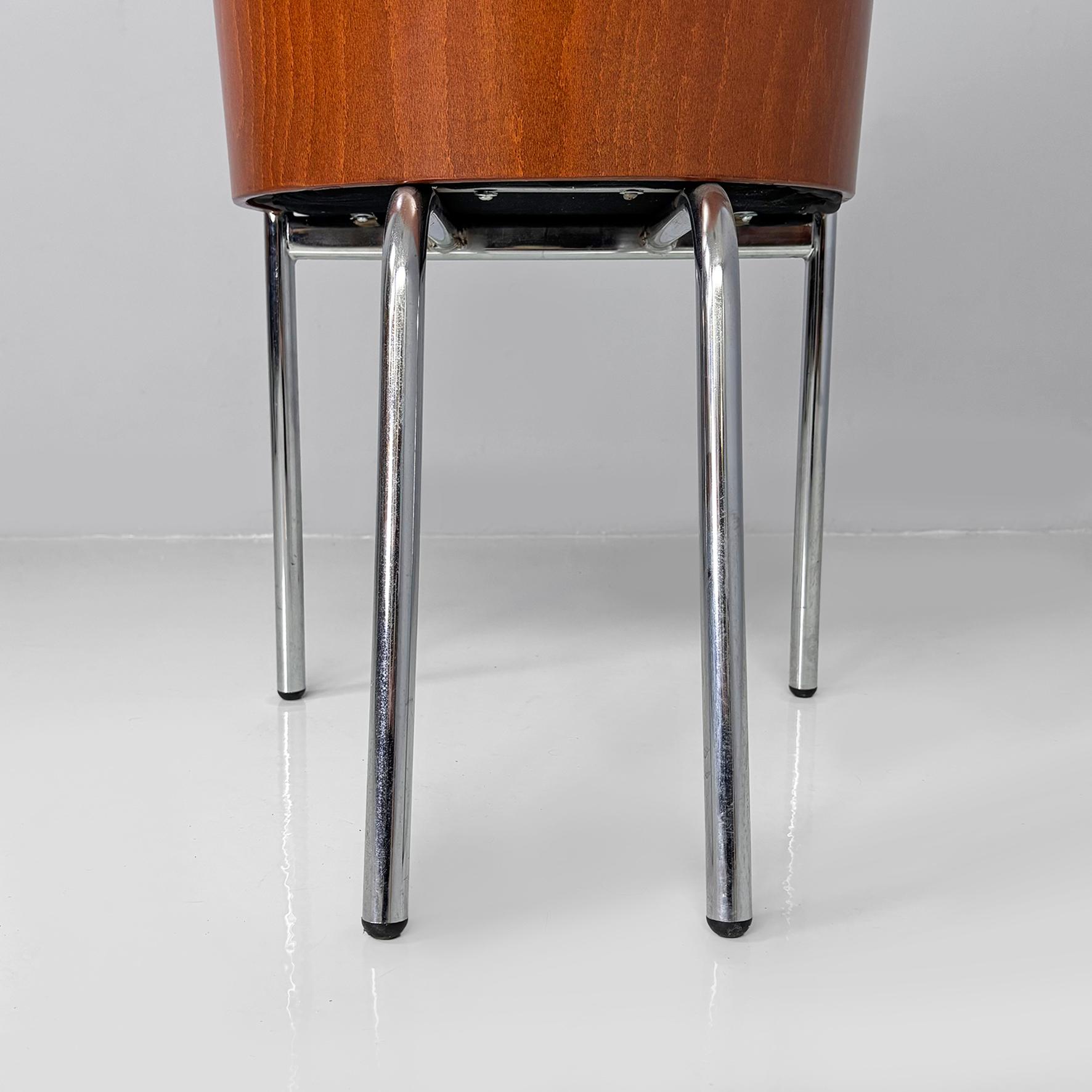 Sedie italiane moderne in legno, metallo e pelle King Costes, Philippe Starck, 1984 in vendita 10