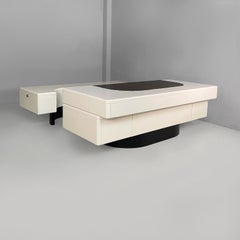 Italian modern wood, steel and leather desk attributed by Fabio Lenci, 1970s