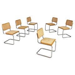Sillas modernas italianas de madera acero Viena estilo Cesca de Marcel Breuer, 1970