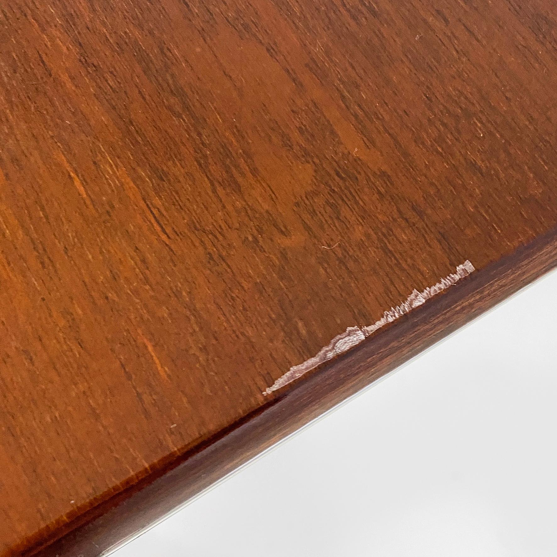 Italian modern wood top and metal base desk or dining table by Formanova, 1970s For Sale 6