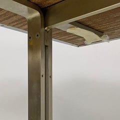 Italian modern wood top and metal base desk or dining table by Formanova, 1970s