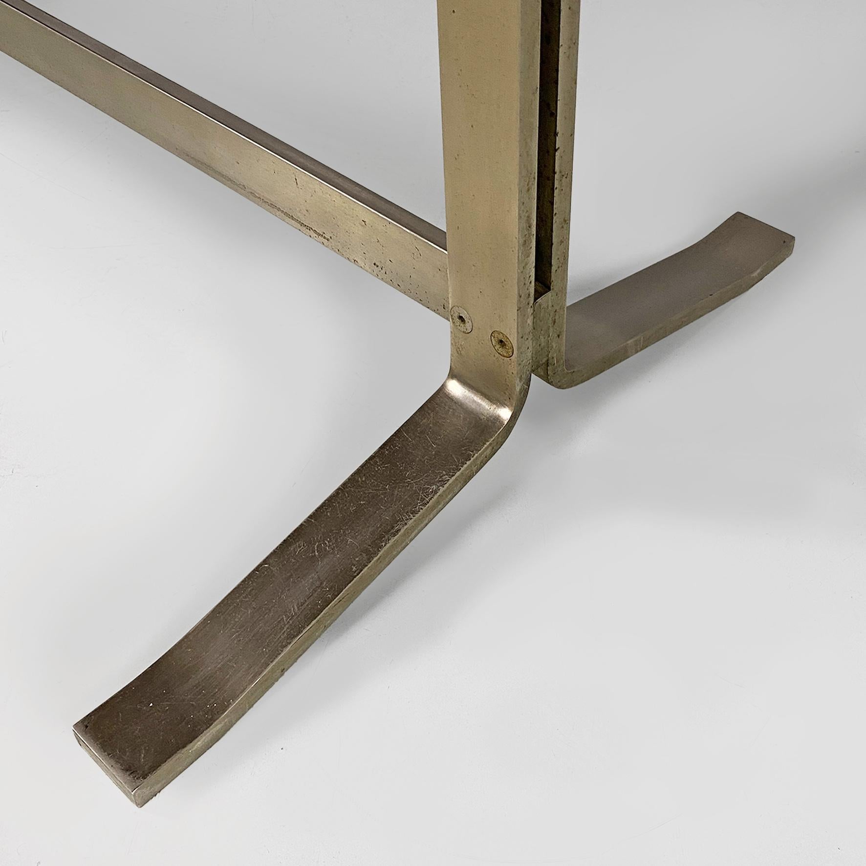 Italian modern wood top and metal base desk or dining table by Formanova, 1970s For Sale 1