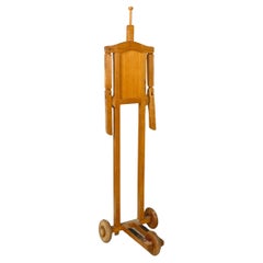Vintage Italian modern Wood valet stand with hat holder by BeroDesign Cacharel, 1980s