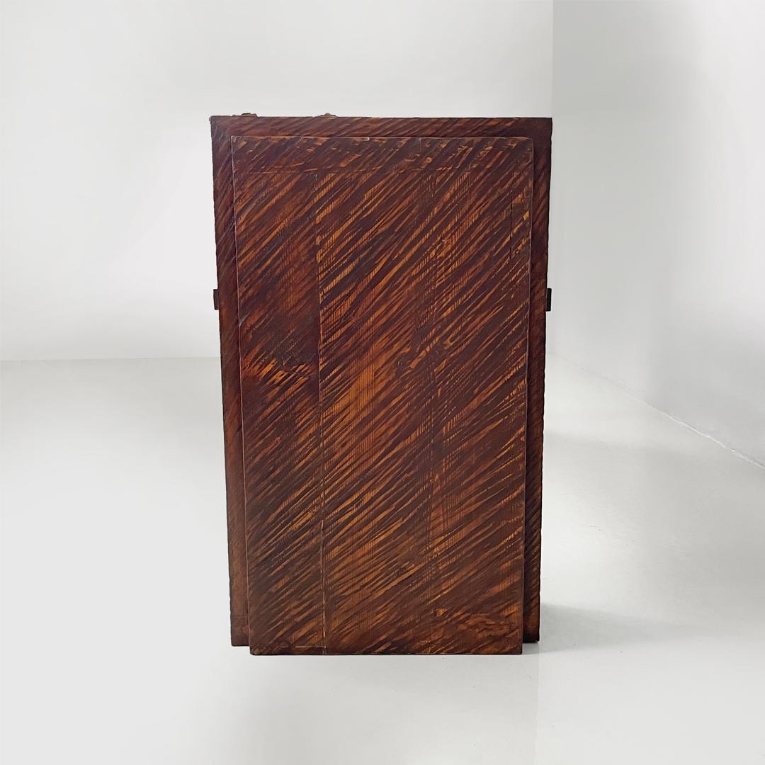 Moderne italienische Bank aus Holz und elfenbeinfarbenem Stoff, 1980er Jahre im Angebot 1