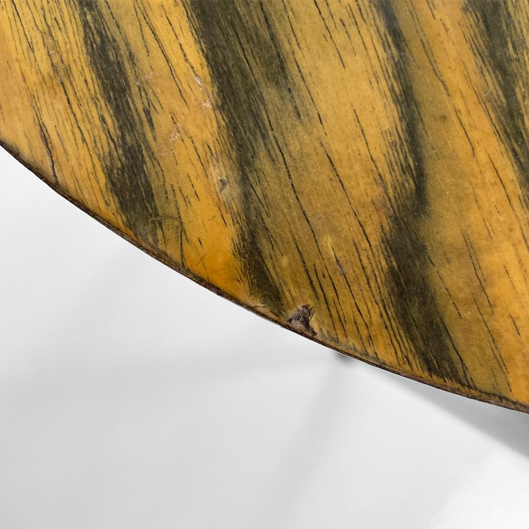 Italienischer moderner runder Couchtisch aus Holz und Metall, 1970er Jahre im Angebot 7