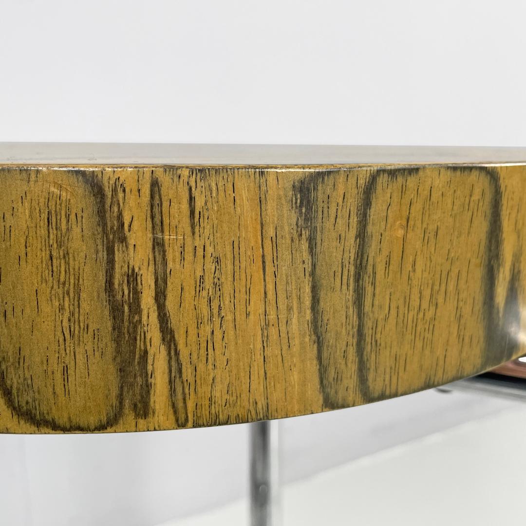Italienischer moderner runder Couchtisch aus Holz und Metall, 1970er Jahre im Angebot 10