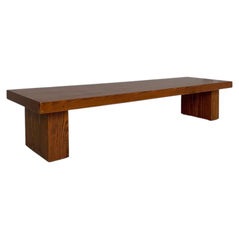 Italian modern wooden bench, 1970s