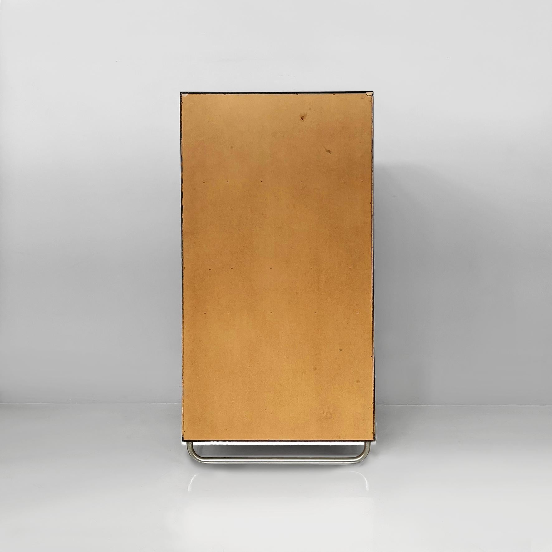 Italian modern wooden black lacquered wardrobe, 1970s For Sale 1
