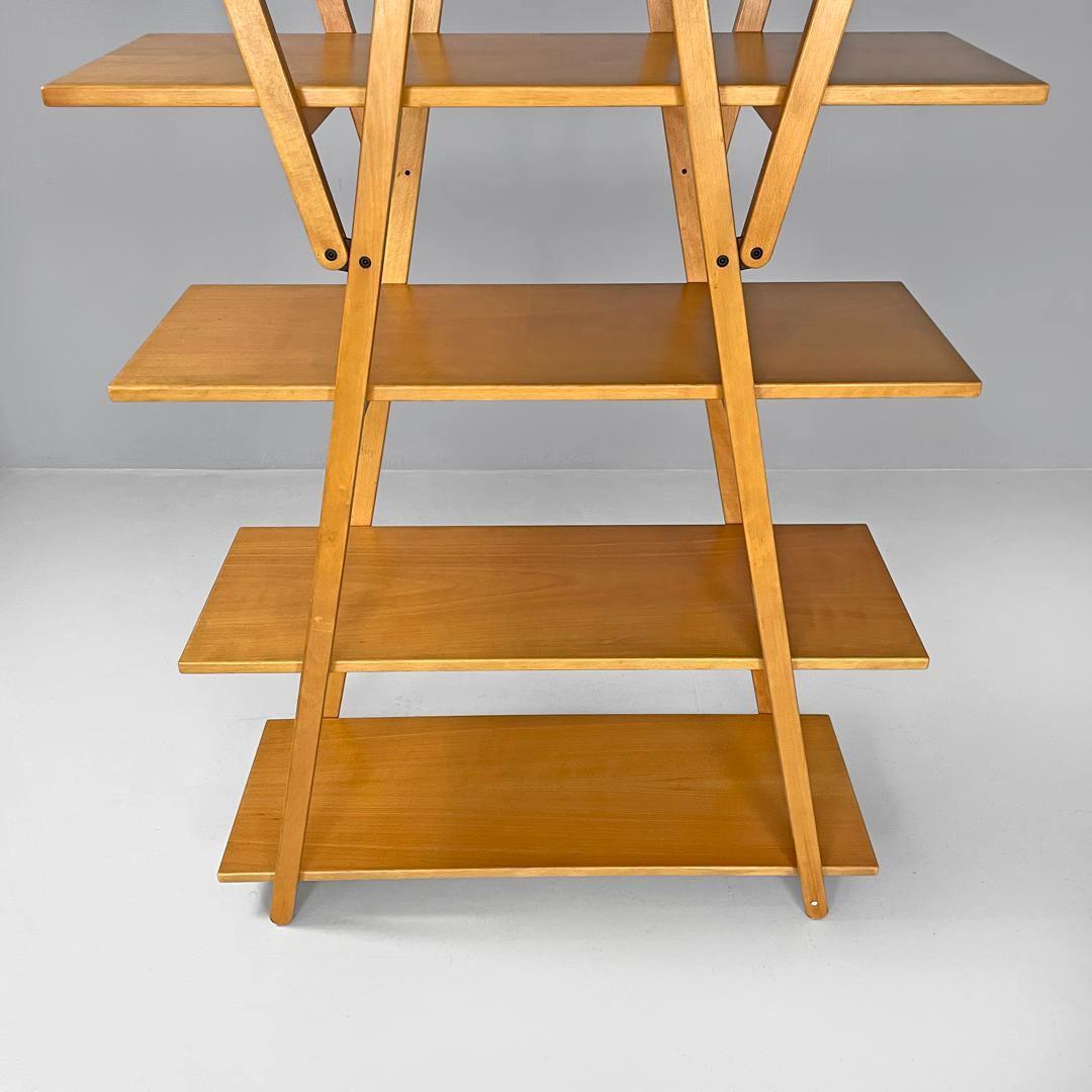 Italian modern wooden bookcase Nuvola Rossa Vico Magistretti for Cassina, 1980s For Sale 12