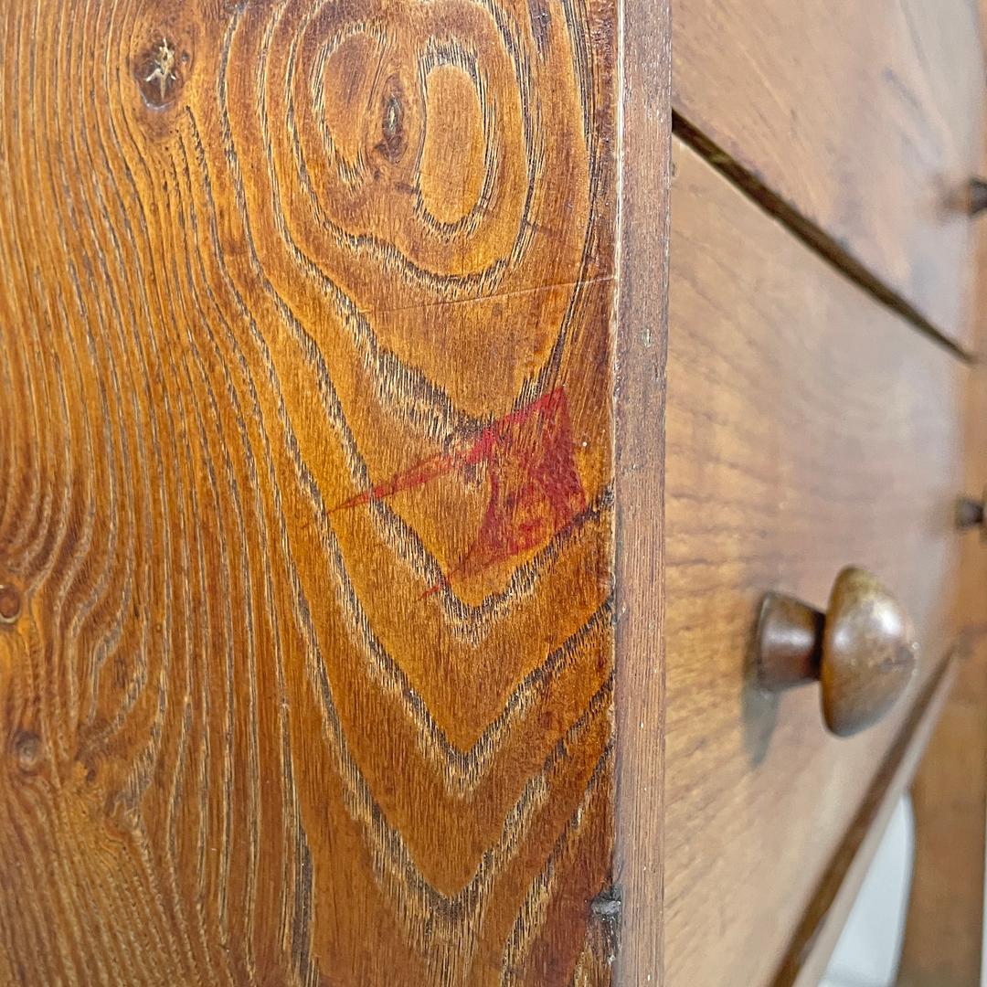 Italian modern wooden chest of drawers with visible joints La Casa Bella, 1970s For Sale 13