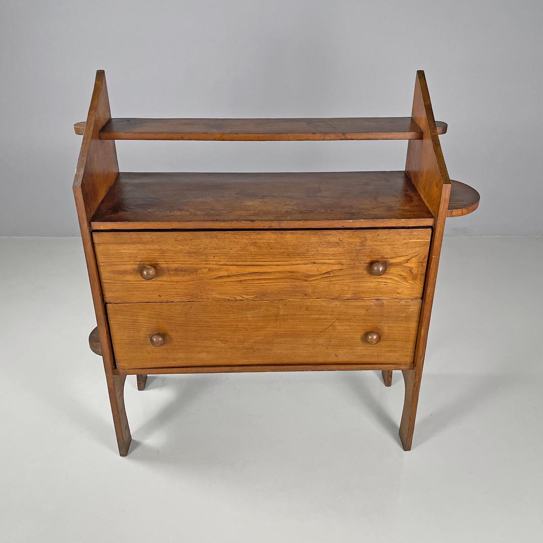 Italian modern wooden chest of drawers with visible joints La Casa Bella, 1970s For Sale 2