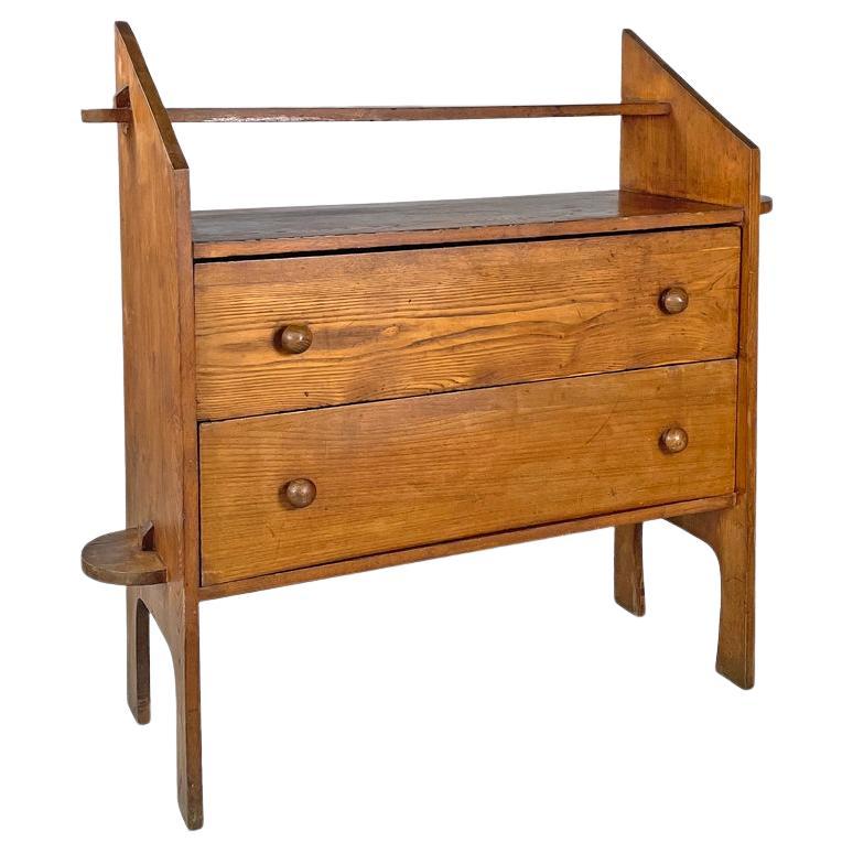 Italian modern wooden chest of drawers with visible joints La Casa Bella, 1970s For Sale