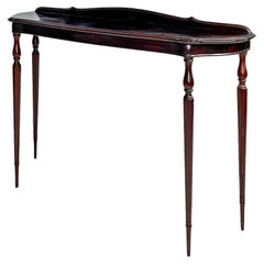 Used Italian modern wooden console with decorated legs in style, 1970s