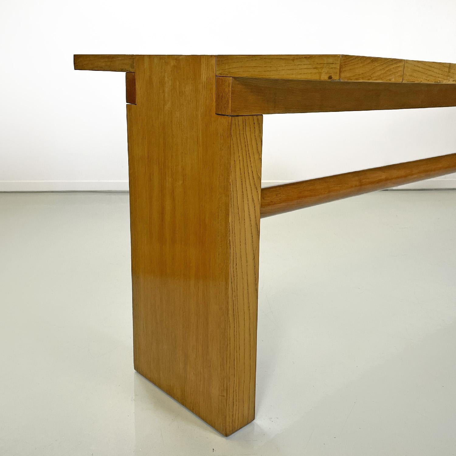 Italian modern wooden dining table Valmarana by Carlo Scarpa for Gavina, 1970s 4