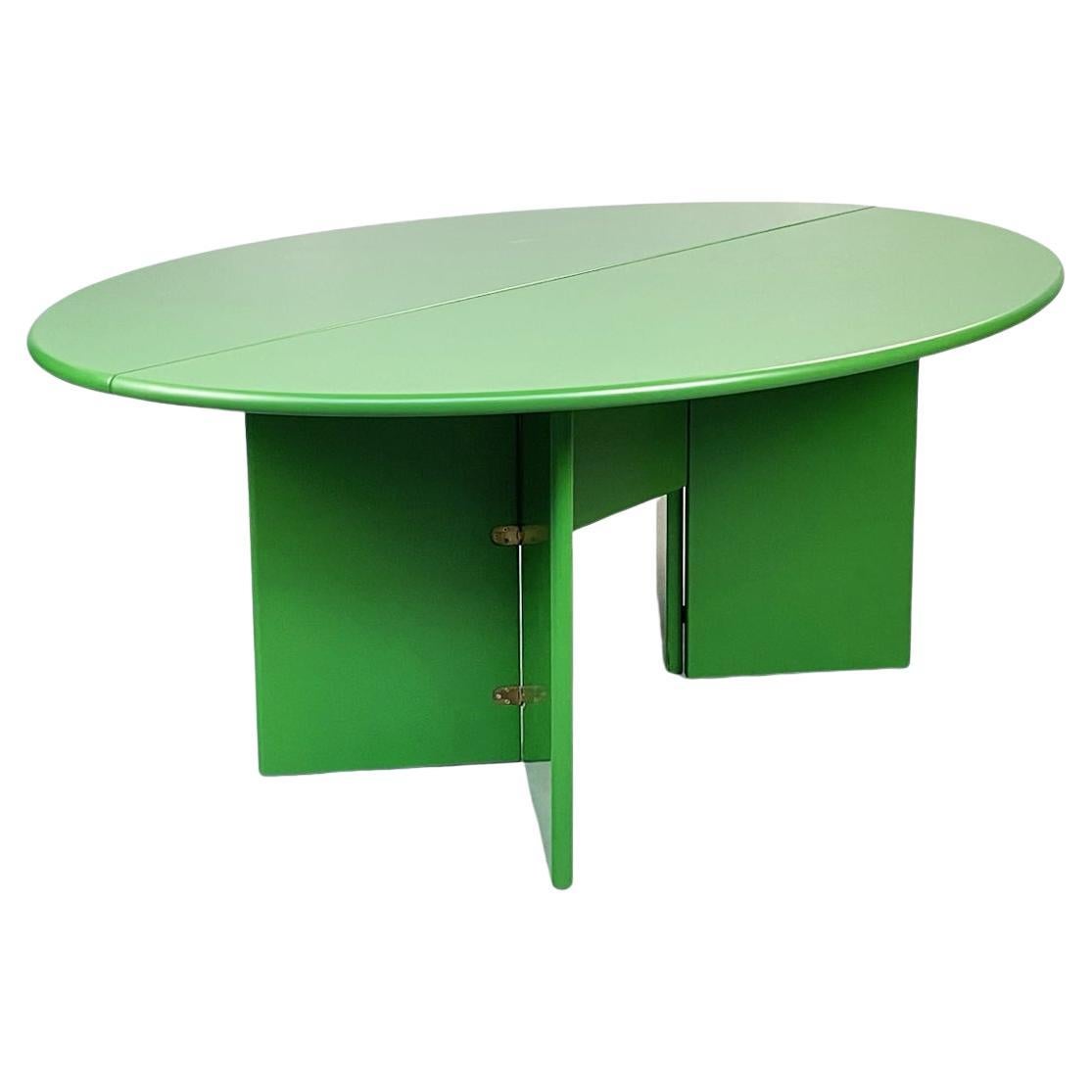 Italian Modern Wooden Green Table Antella by Takahama for Cassina, 1980s