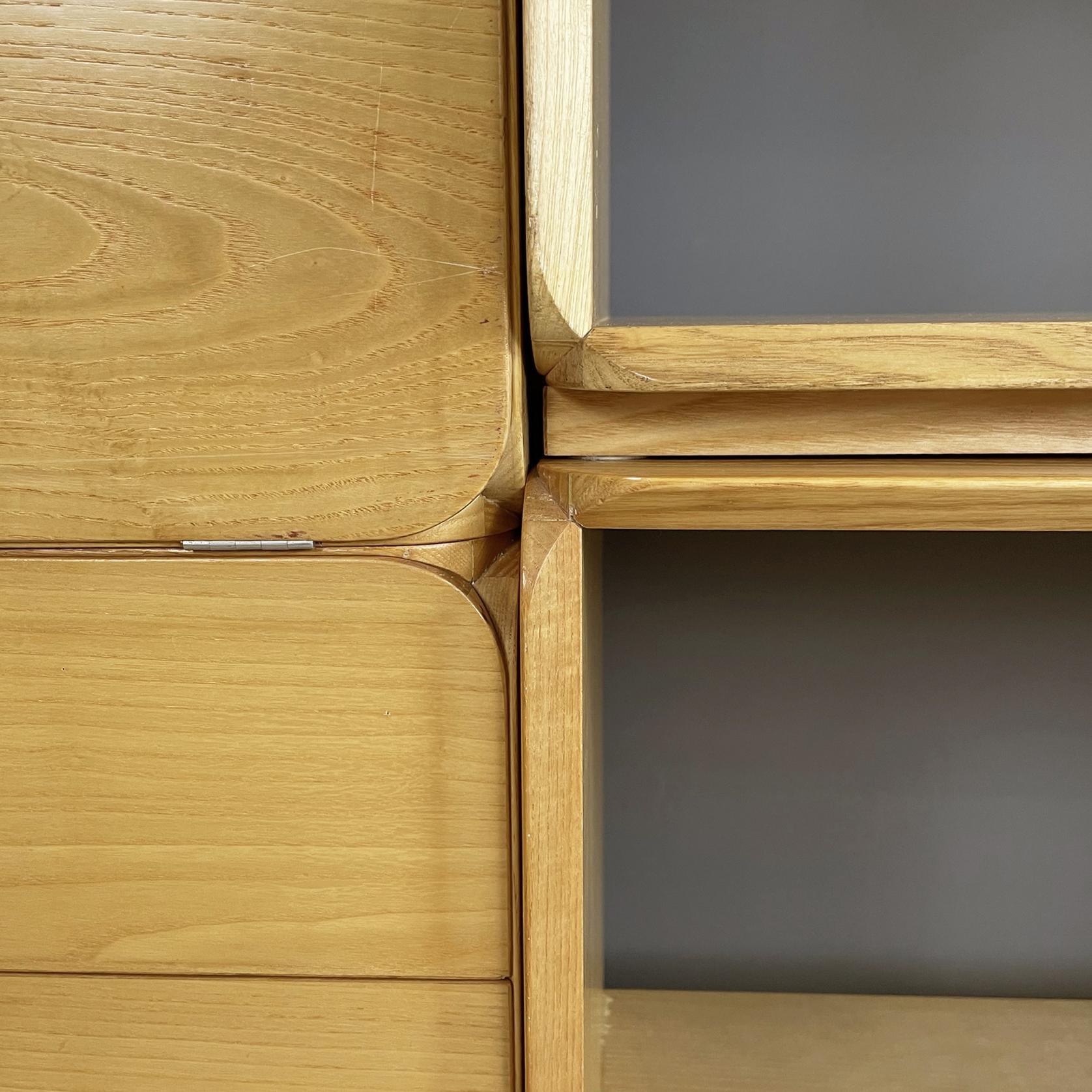 Italian modern Wooden modular bookcase or sideboard by Derk Jan De Vries, 1980s 13