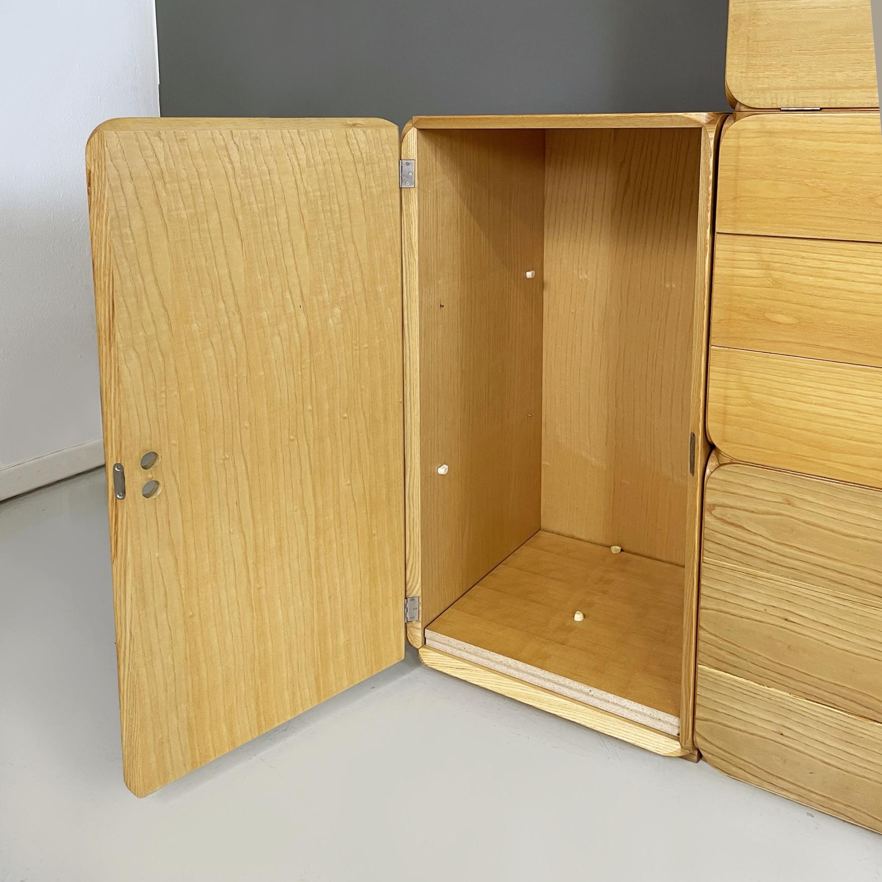 Italian modern Wooden modular bookcase or sideboard by Derk Jan De Vries, 1980s 1