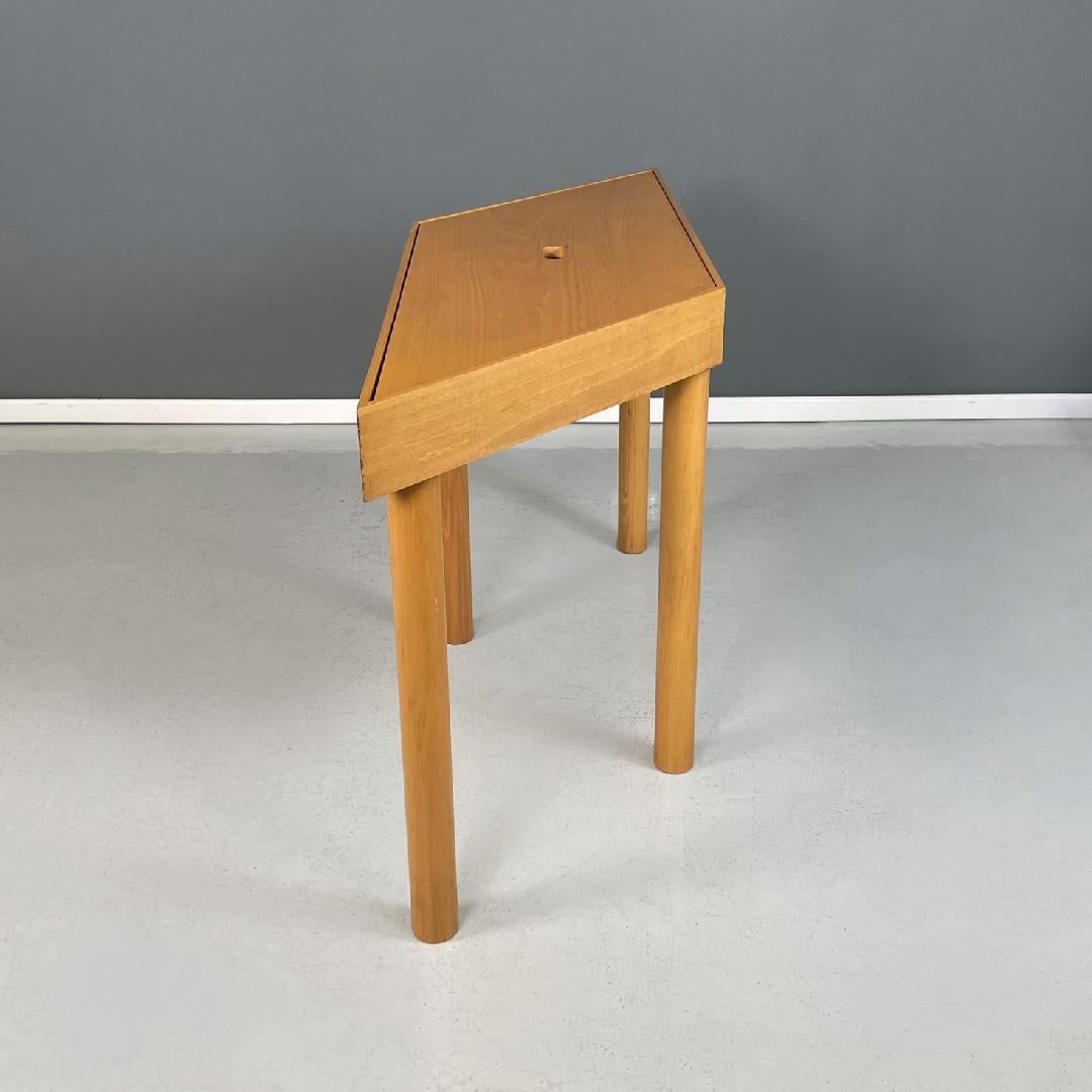 Modern Italian modern wooden trapezoidal table Tangram by Morozzi for Cassina, 1990 For Sale