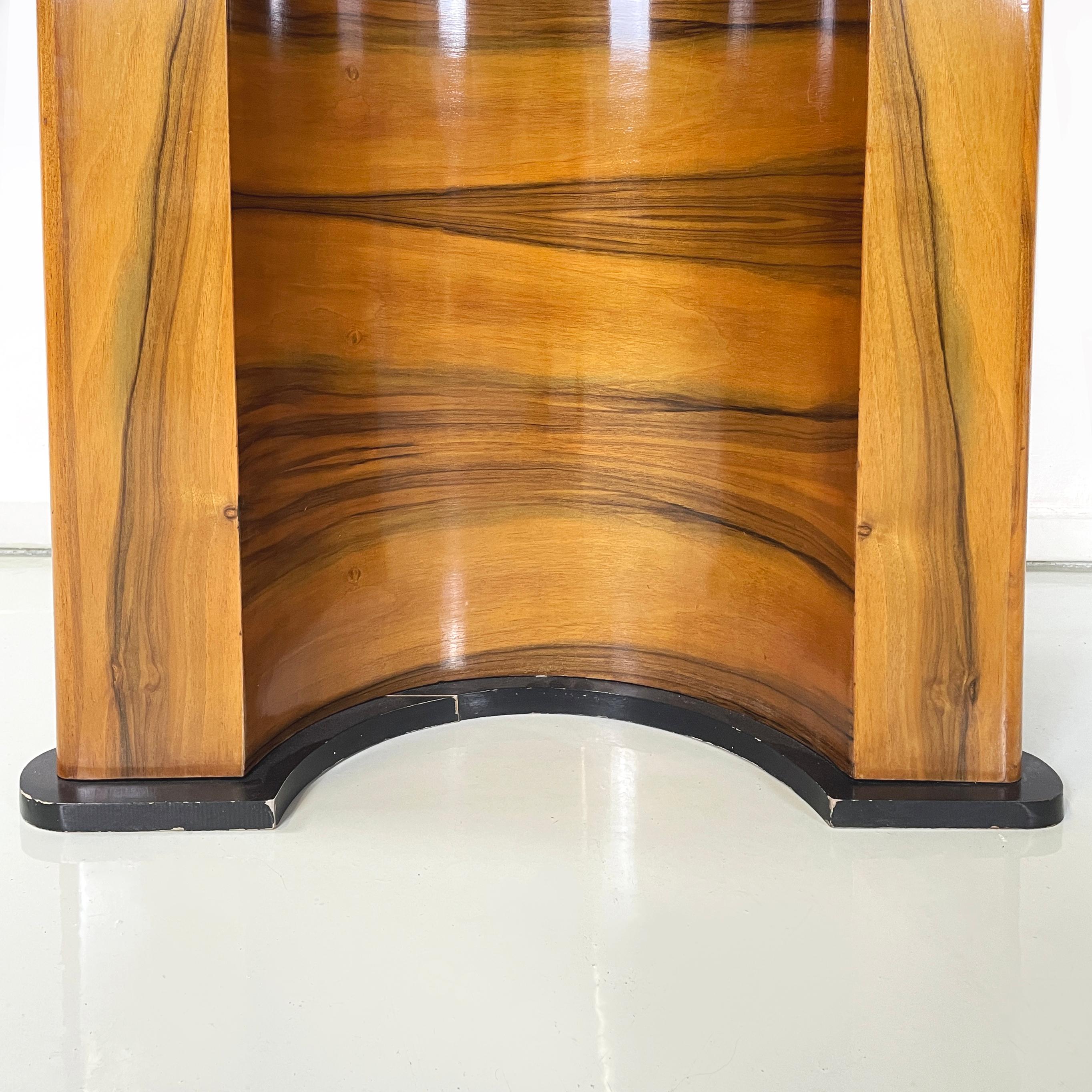 Italian modern Wooden rectangular console with black wood details, 1970s For Sale 8