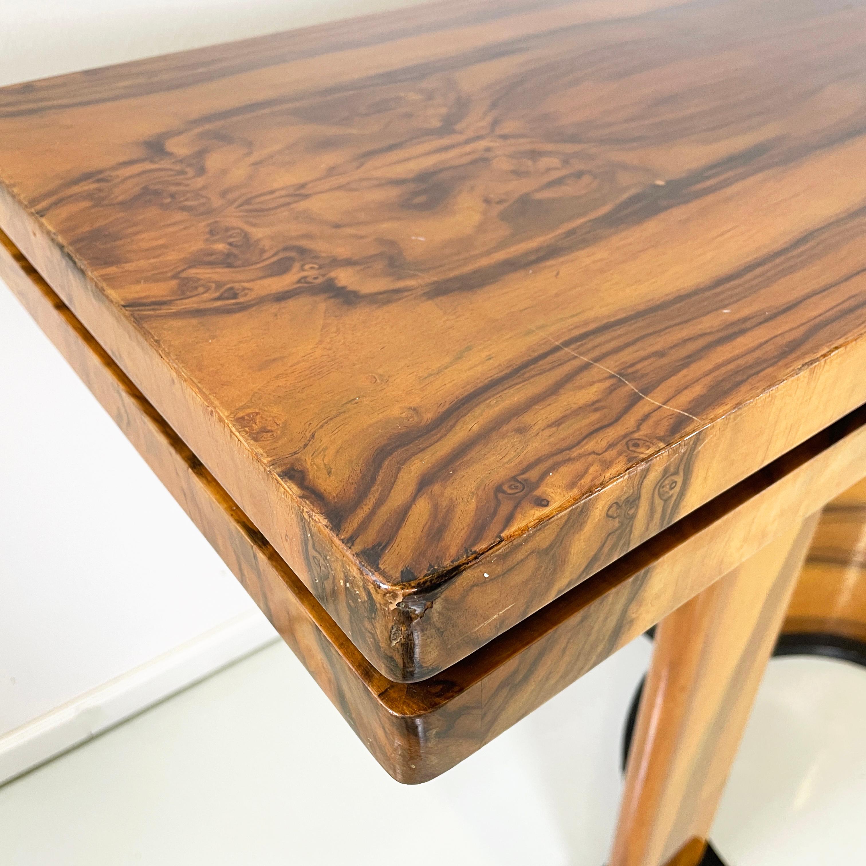 Italienische moderne rechteckige Holzkonsole mit schwarzen Holzdetails, 1970er Jahre im Angebot 2