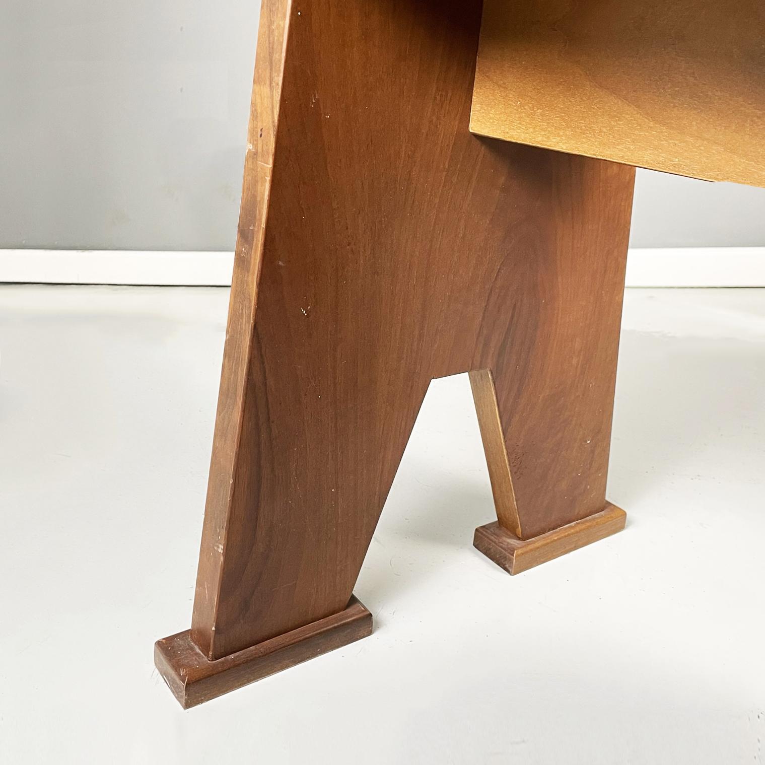 Moderne italienische rechteckige Hocker aus Holz im Art-déco-Stil, 1970er Jahre im Angebot 4