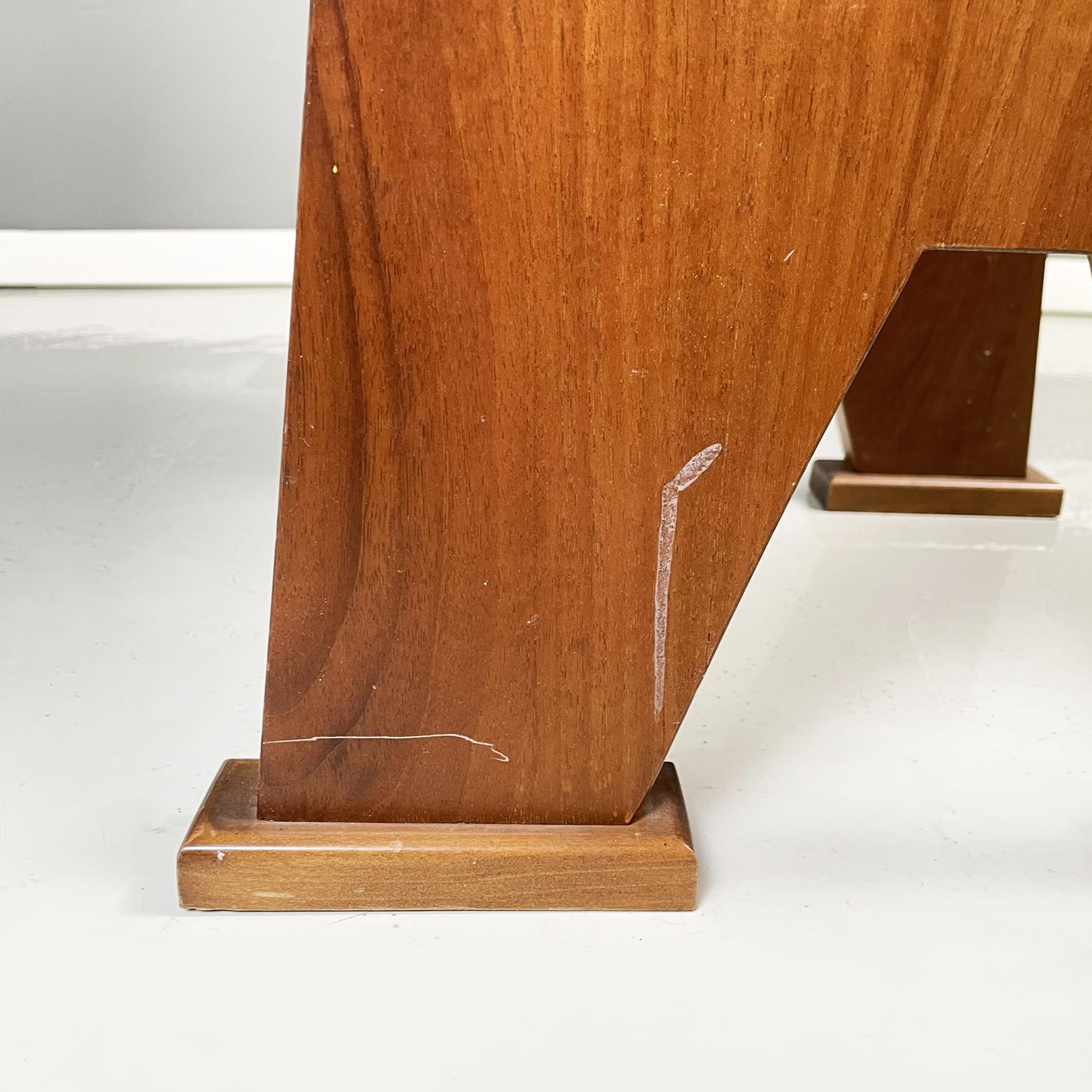 Moderne italienische rechteckige Hocker aus Holz im Art-déco-Stil, 1970er Jahre im Angebot 5