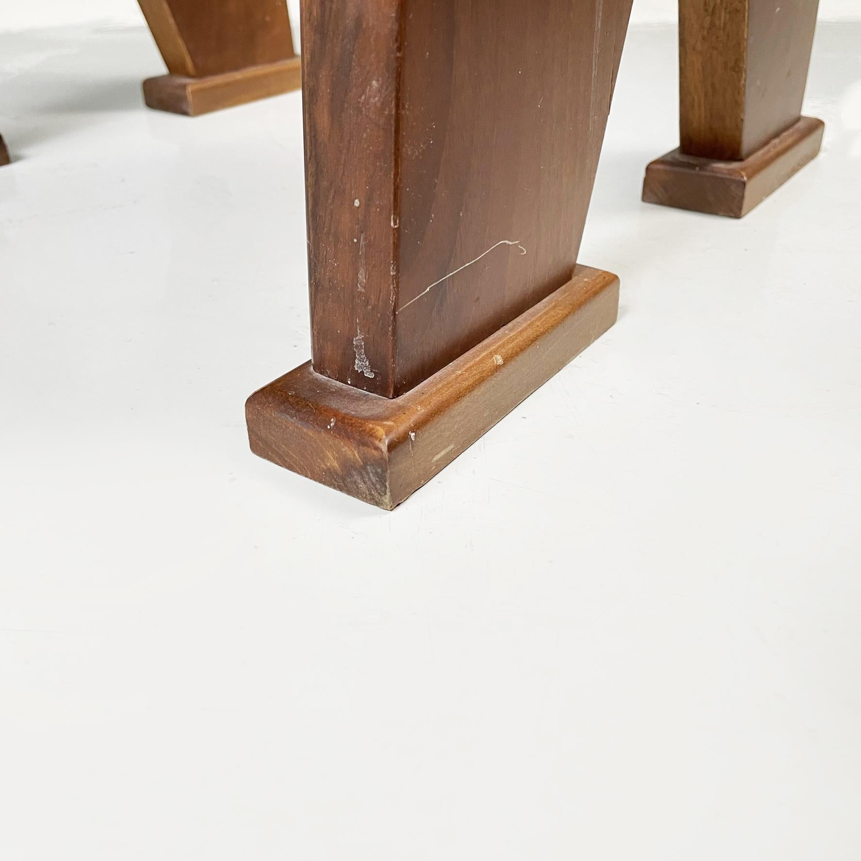 Italian Modern Wooden Rectangular Stools in Art Deco Style, 1970s For Sale 8