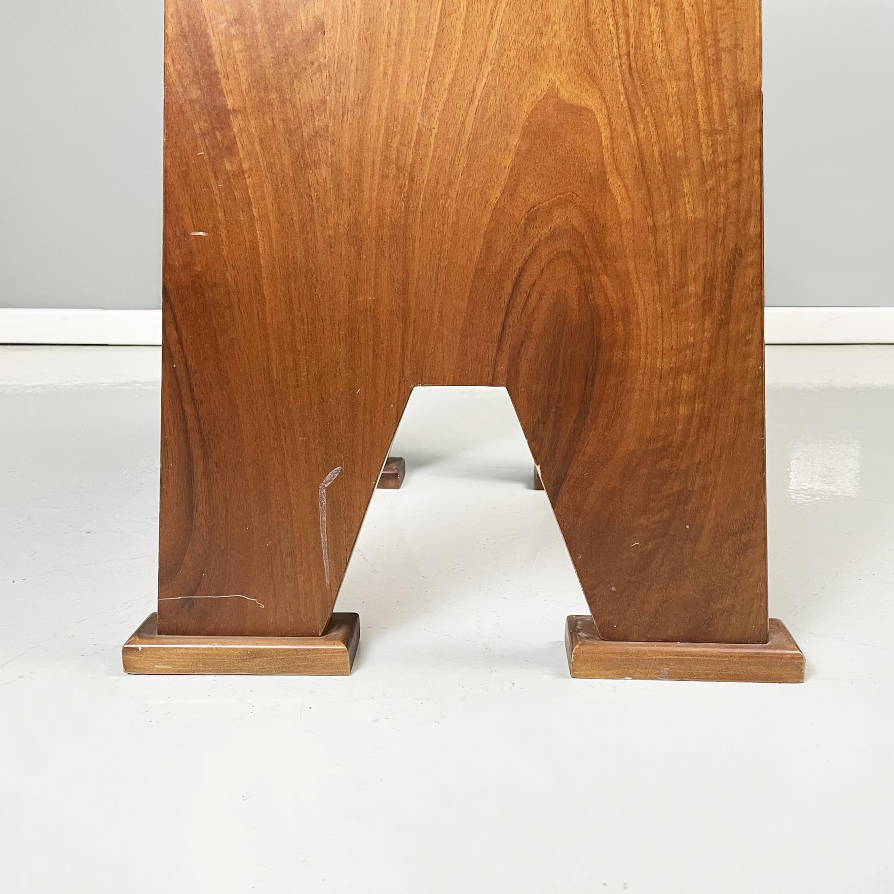Moderne italienische rechteckige Hocker aus Holz im Art-déco-Stil, 1970er Jahre im Angebot 3