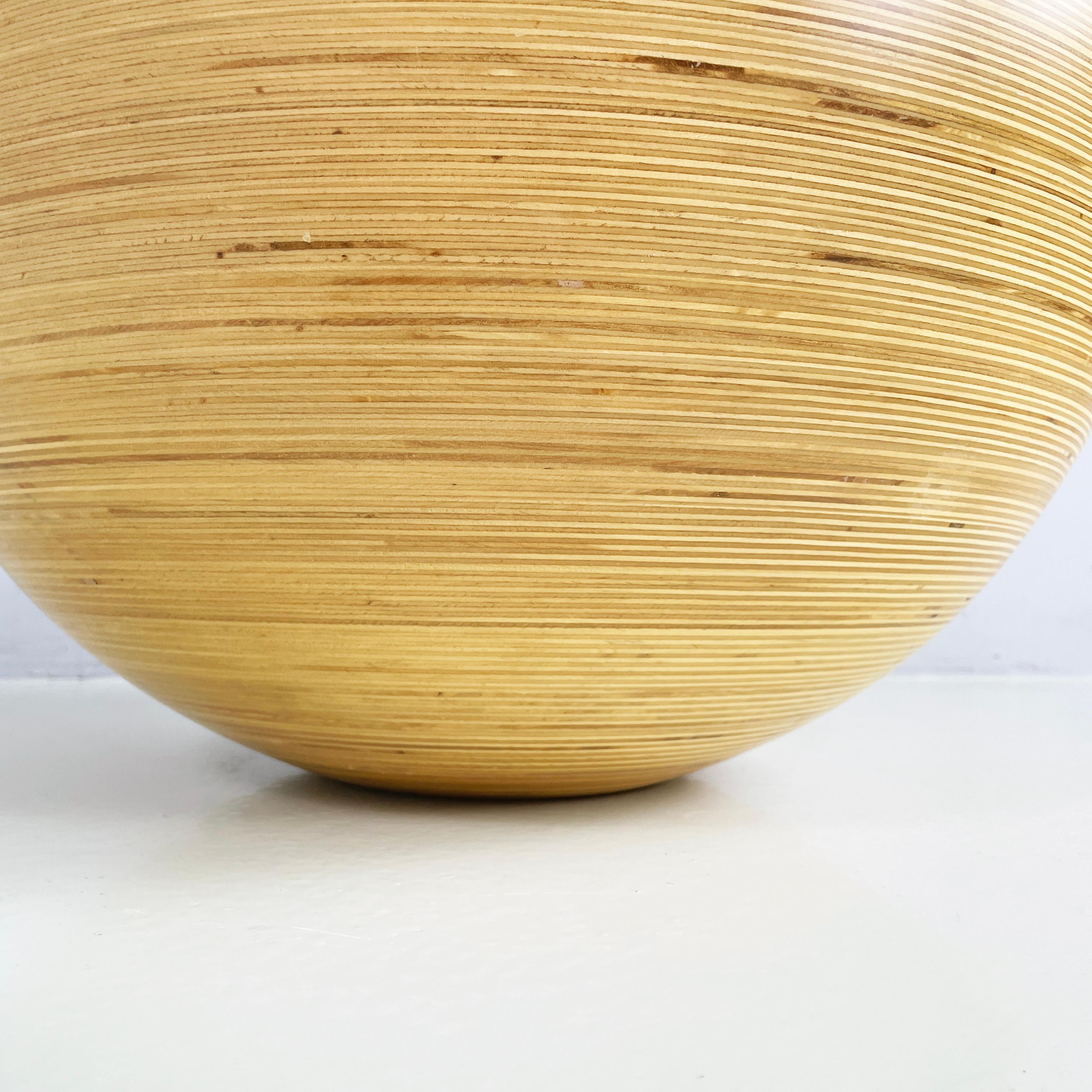 Vaso da terra rotondo o mobile bar in legno moderno italiano di Pino Pedano, anni '80 5