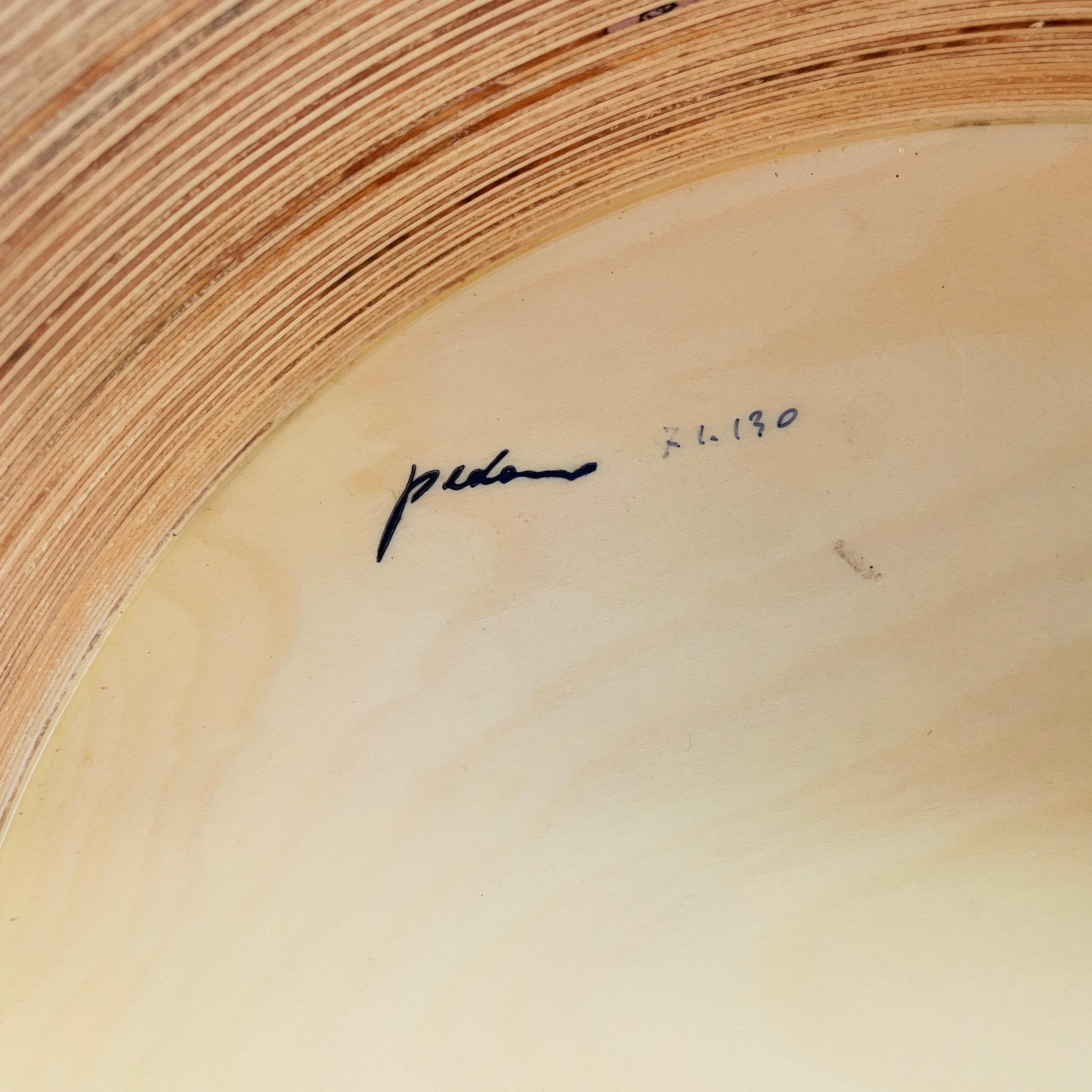 Vaso da terra rotondo o mobile bar in legno moderno italiano di Pino Pedano, anni '80 6