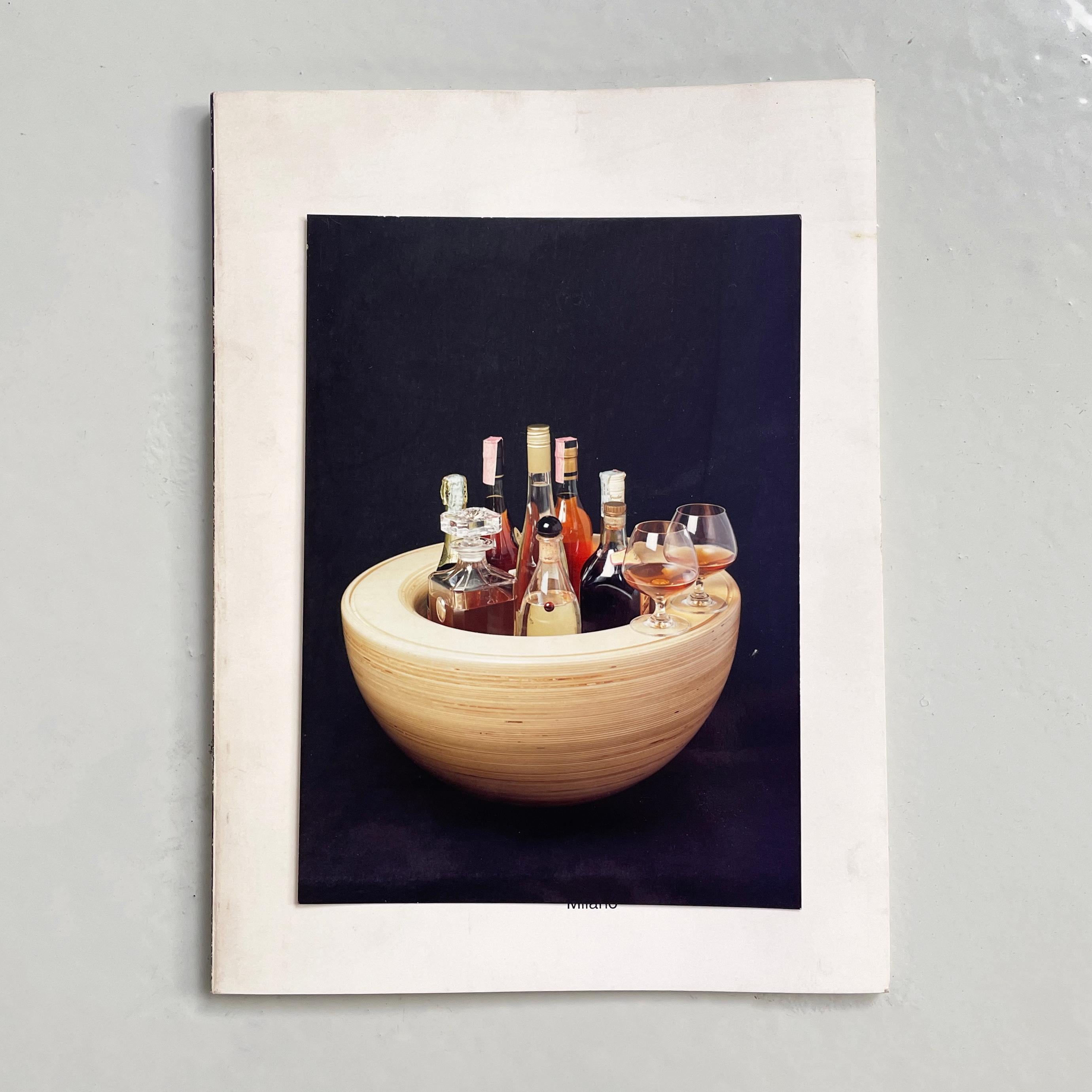 Vaso da terra rotondo o mobile bar in legno moderno italiano di Pino Pedano, anni '80 8