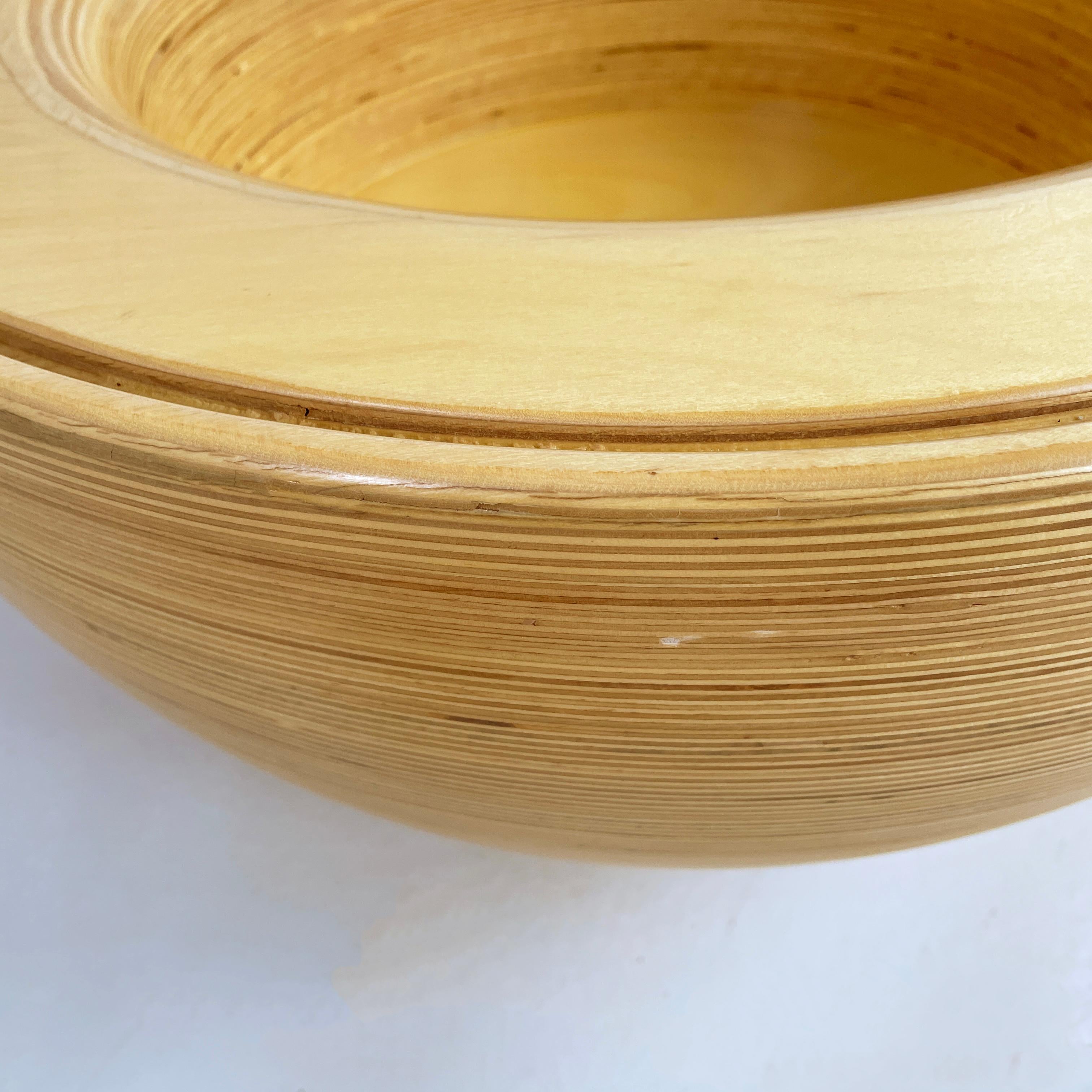 Fine XX secolo Vaso da terra rotondo o mobile bar in legno moderno italiano di Pino Pedano, anni '80