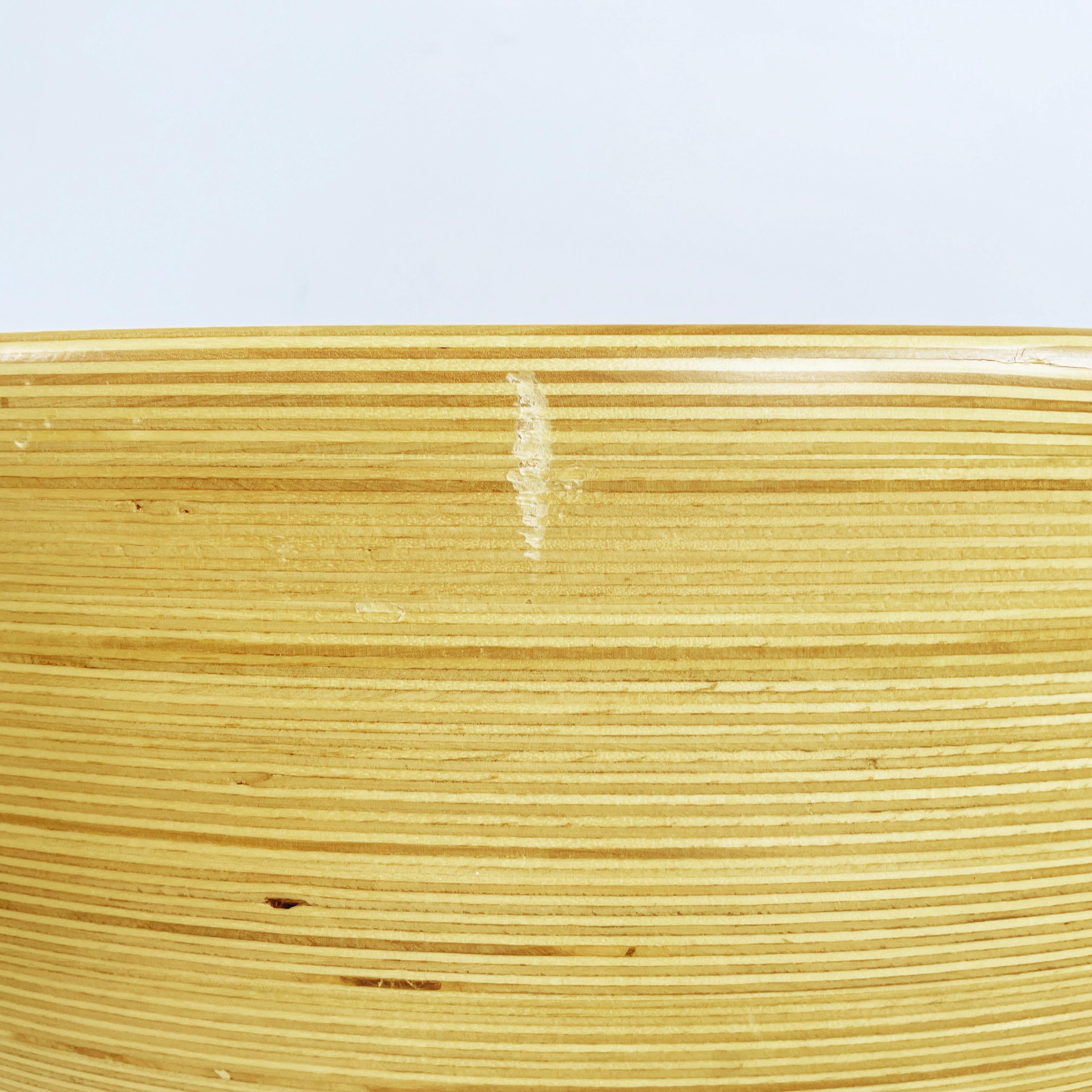 Legno Vaso da terra rotondo o mobile bar in legno moderno italiano di Pino Pedano, anni '80