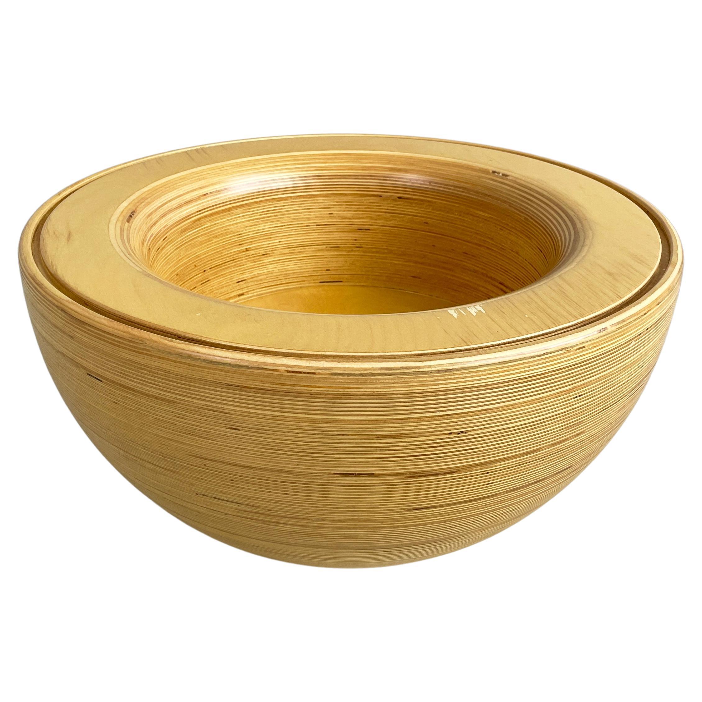 Vaso da terra rotondo o mobile bar in legno moderno italiano di Pino Pedano, anni '80