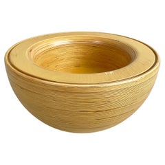 Moderne italienische moderne runde Bodenvase oder Barschrank aus Holz von Pino Pedano, 1980er Jahre