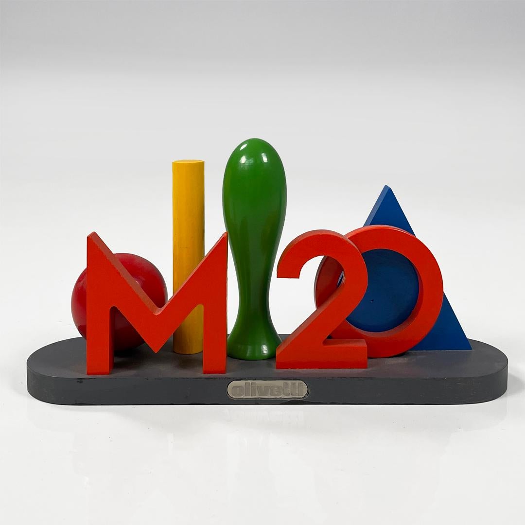 Italian modern wooden sculpture by Lucio Del Pezzo for Olivetti, 1982
Sculpture made entirely of wood for the market launch of the Olivetti M20 computer. It was given as a gift on the occasion of the presentation of the M20 on March 31,