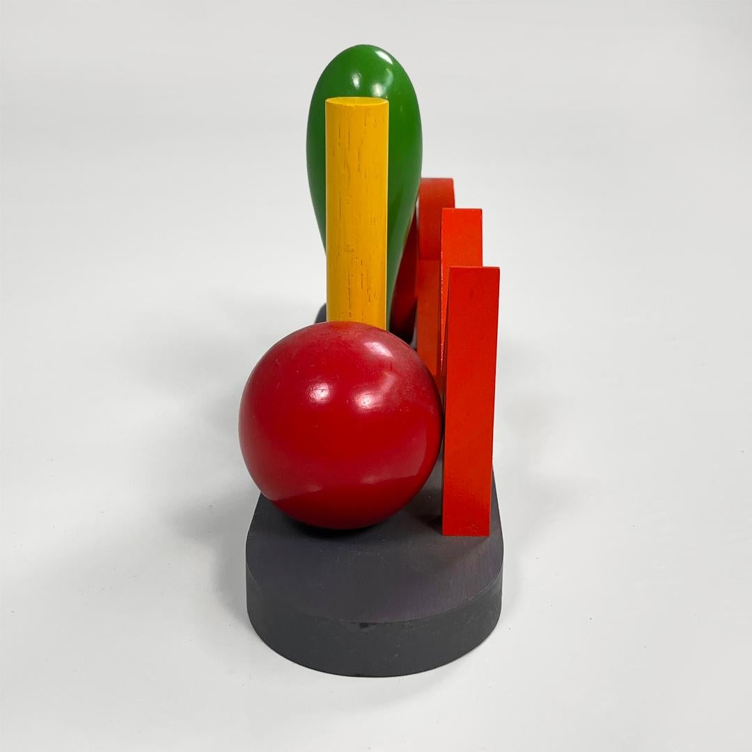 Moderno Italian modern wooden sculpture by Lucio Del Pezzo for Olivetti, 1982 in vendita