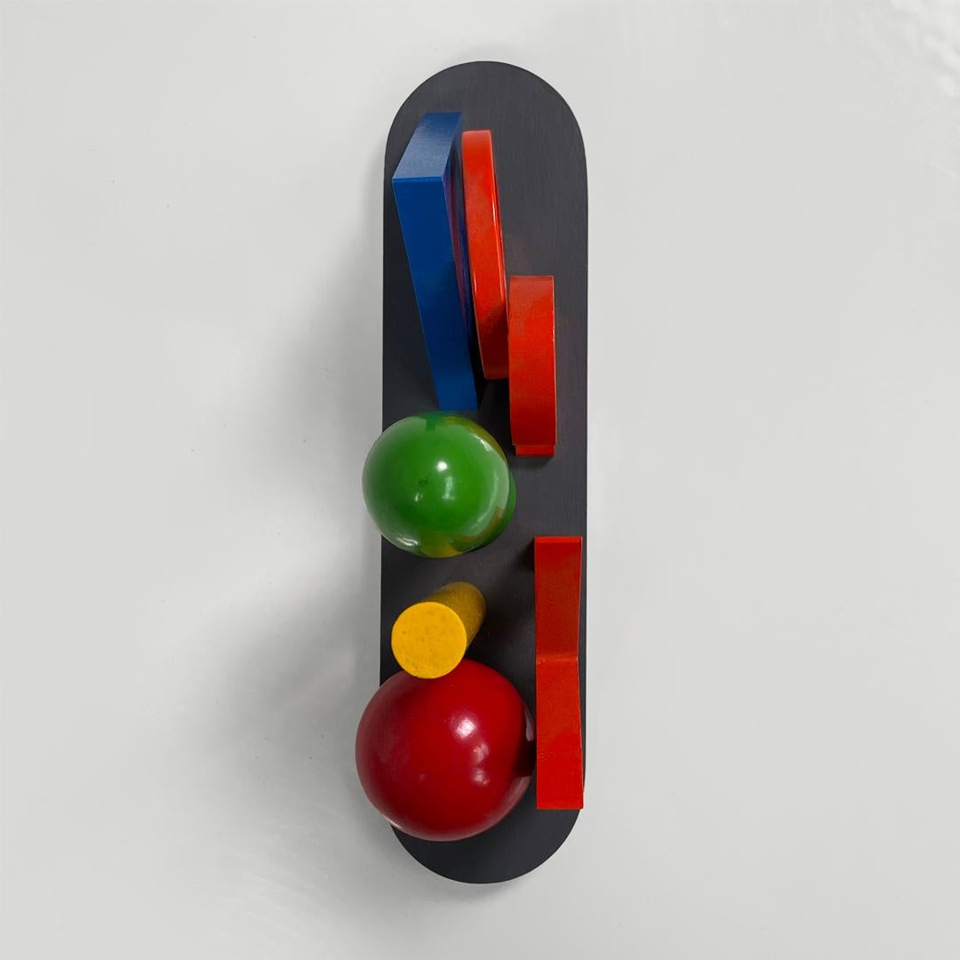 Legno Italian modern wooden sculpture by Lucio Del Pezzo for Olivetti, 1982 in vendita