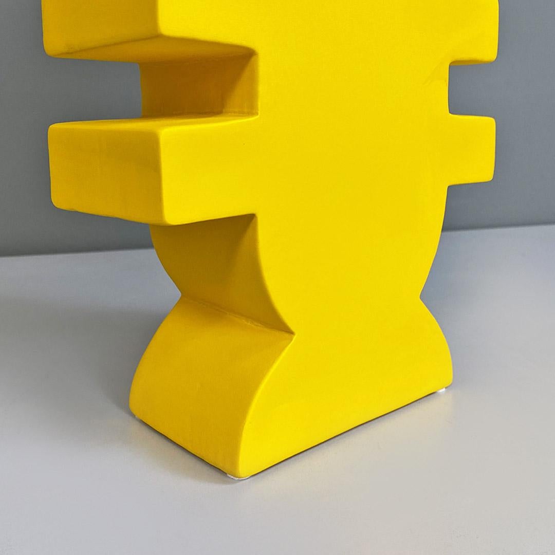 Ceramic Italian modern yellow ceramic Africa sculpture  or vase Florio Paccagnella 2023 For Sale