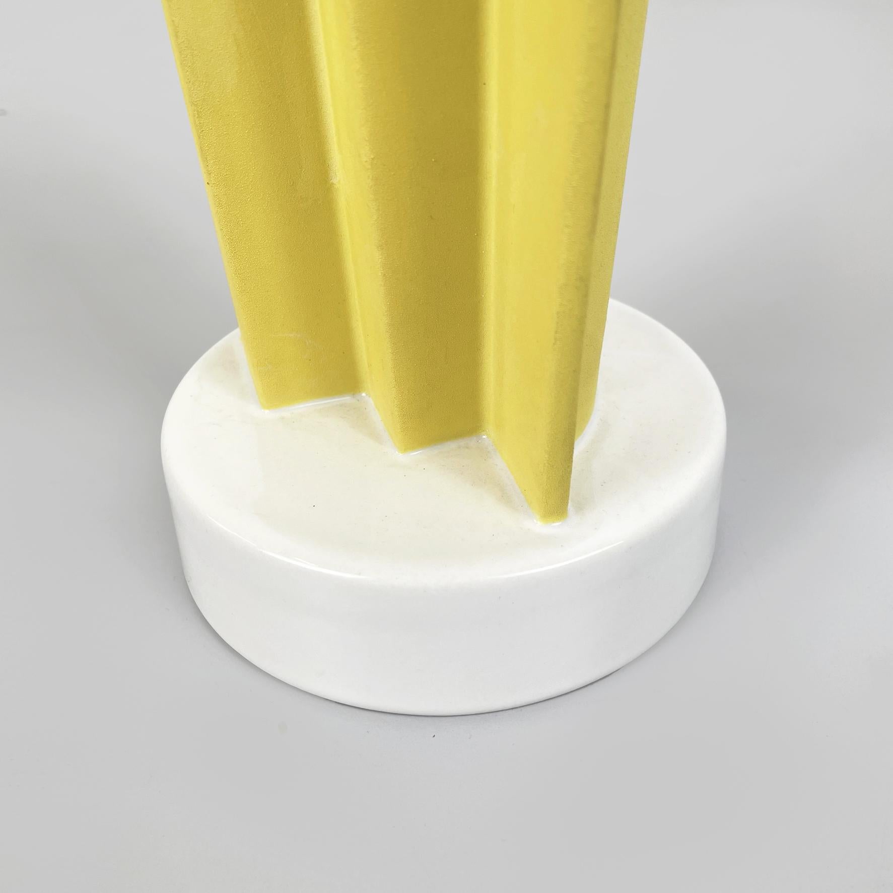 Italian Modern Yellow Ceramic Vase ET1 by Ettore Sottsass for A. Sarri, 1990s For Sale 6